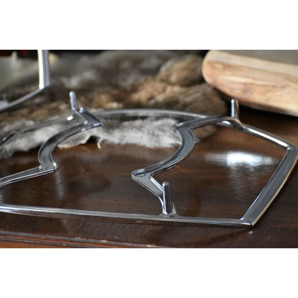 Corning Ware Casserole Cradle Trivet Pot‎ Rest Metal Platinum Chrome Skillet